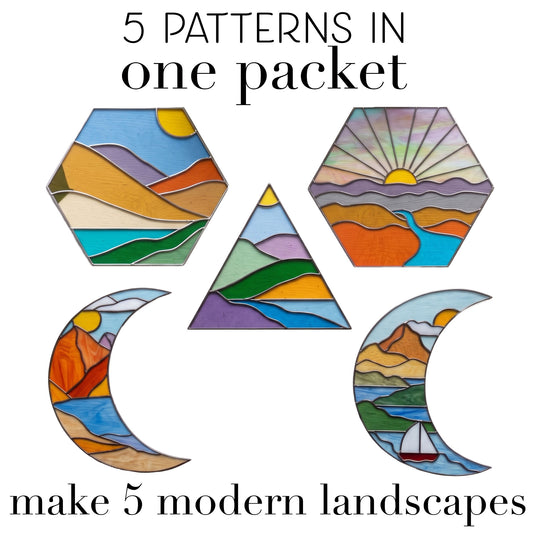 Stained Glass Landscapes Pattern Value Pack