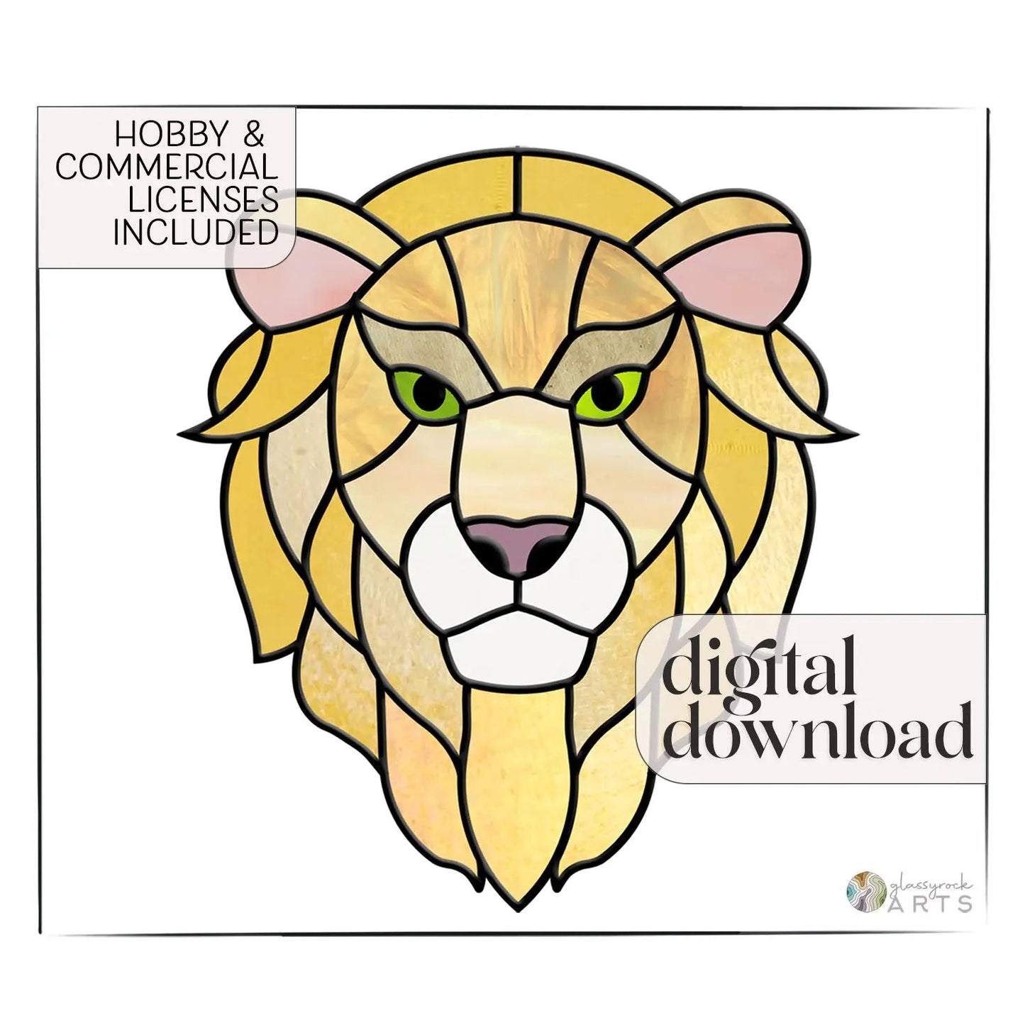 Lion Stained Glass Pattern