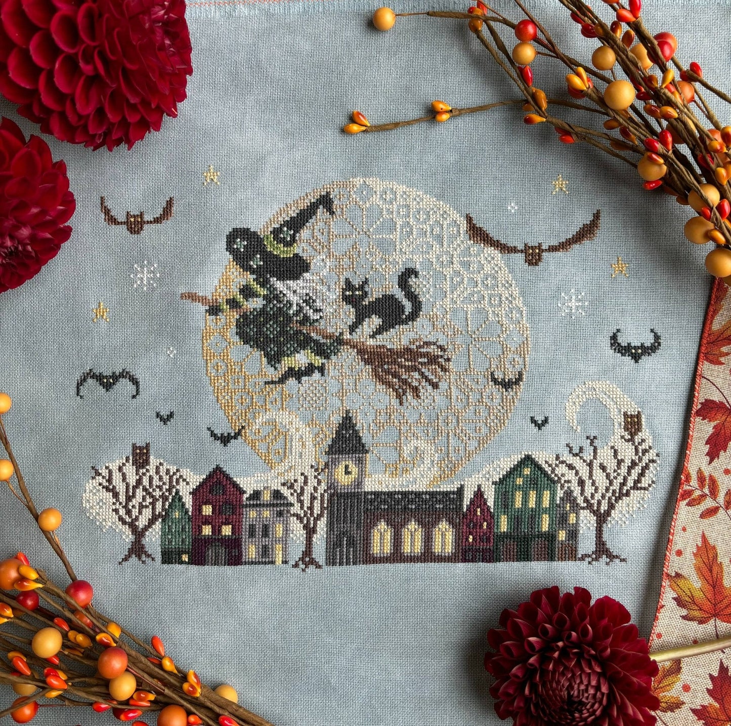 Love Poppet – Night Riders Cross Stitch Kit - Cross Stitch Kit from Pisgah Needleworks