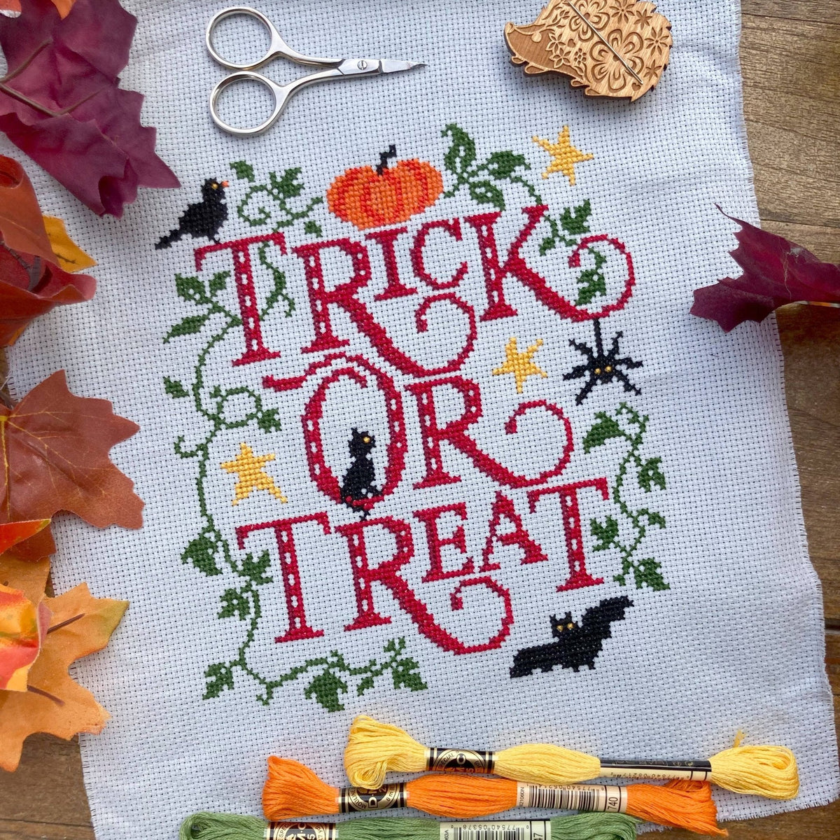 Love Poppet – Trick or Treat Cross Stitch Kit - Cross Stitch Kit from Pisgah Needleworks