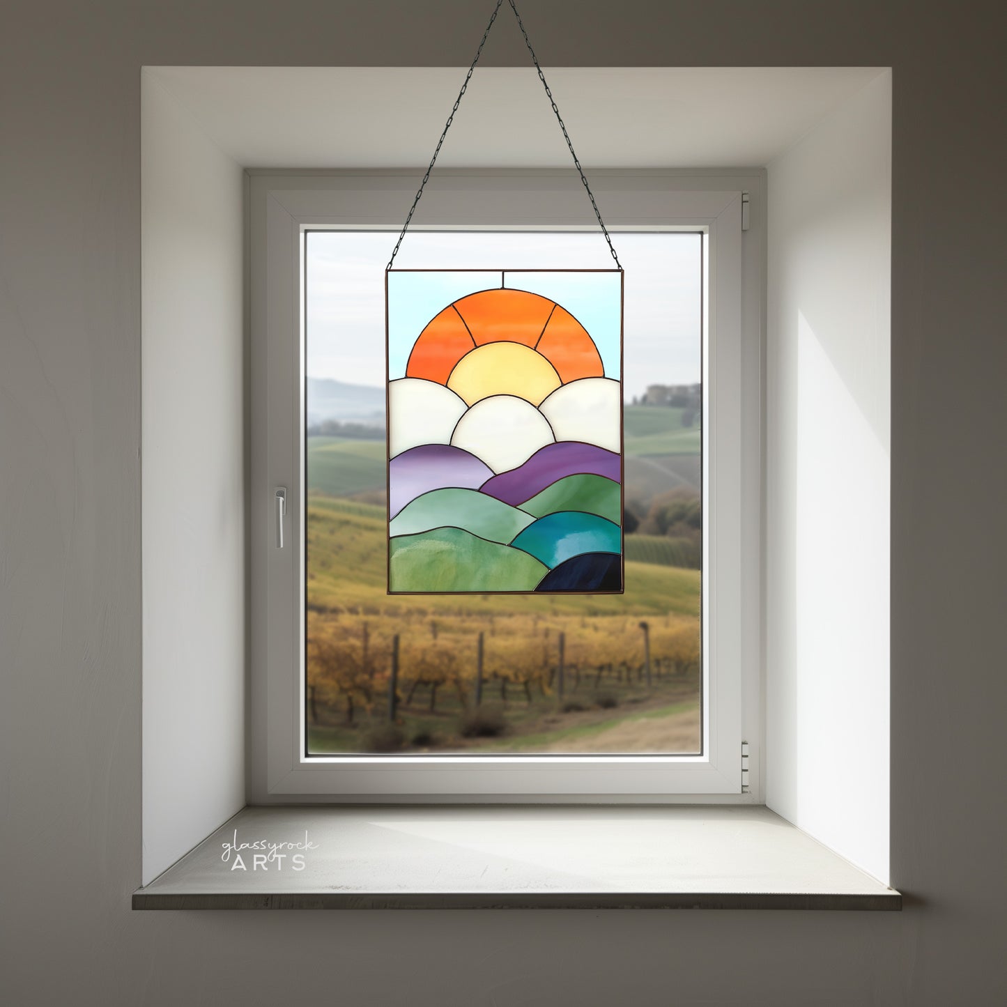 Mod Landscape Stained Glass Pattern