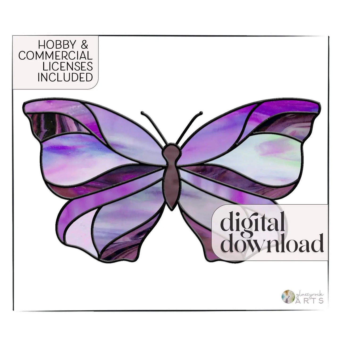Sweet Butterfly Stained Glass Pattern