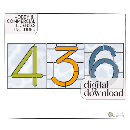 Stained Glass Numbers Pattern Pack