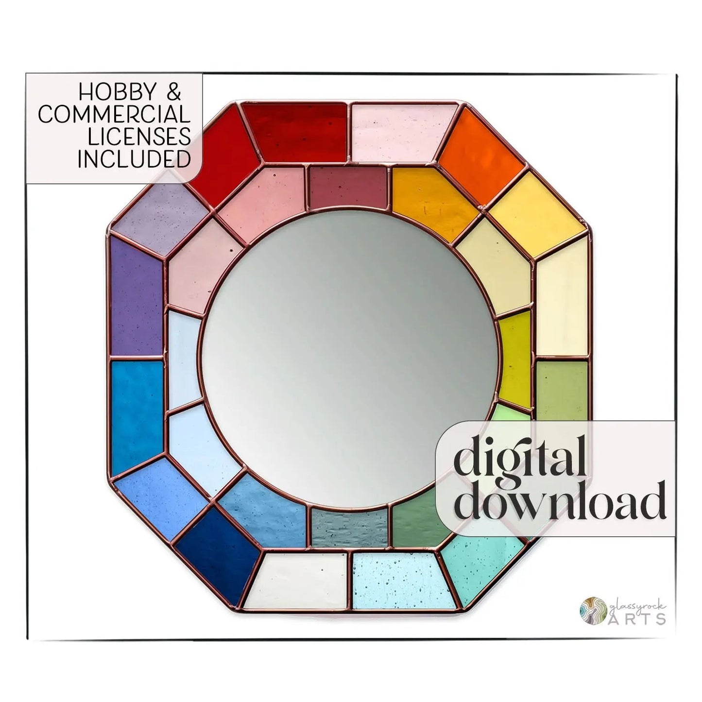 Octagon Mirror Stained Glass Pattern
