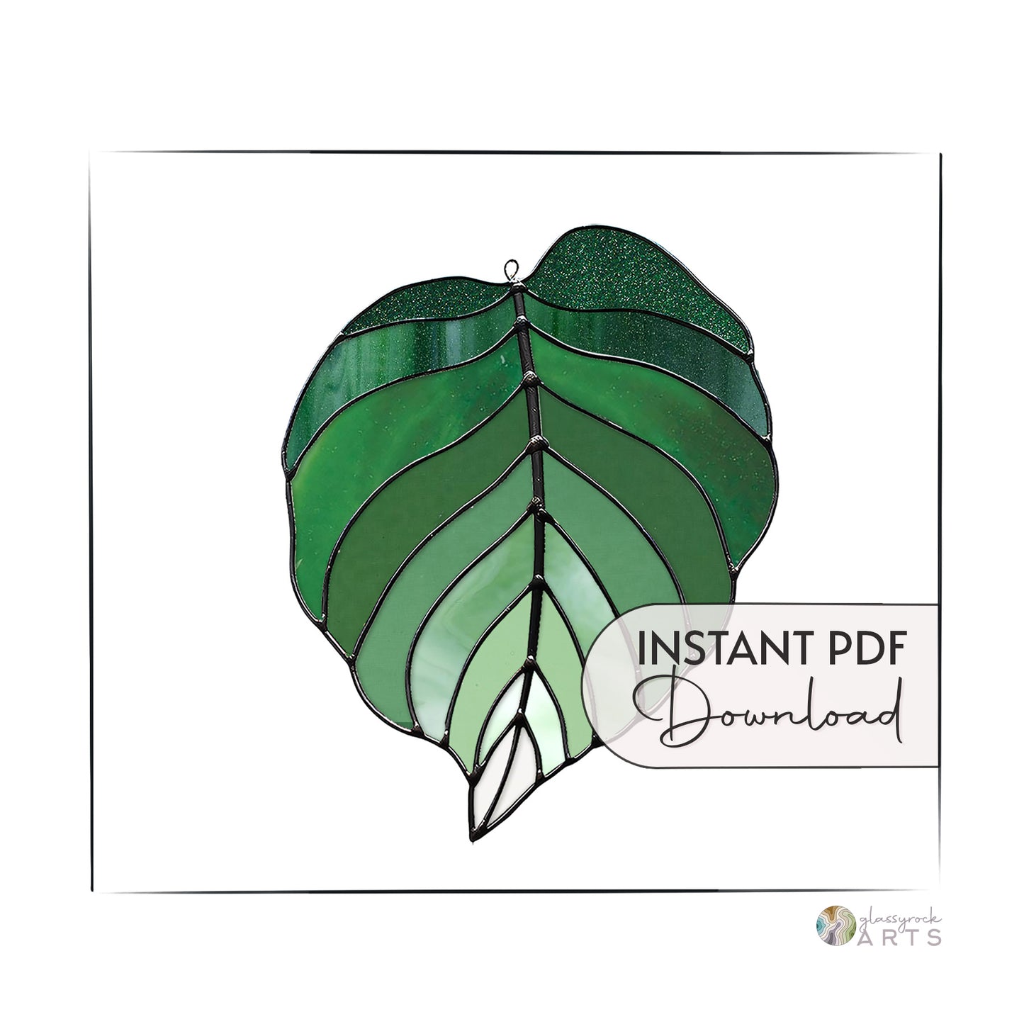 Ombre Leaf Stained Glass Pattern