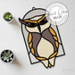 Stained Glass Horned Owl Arch, Files for Laser Cutting - SVG, PNG, DXF