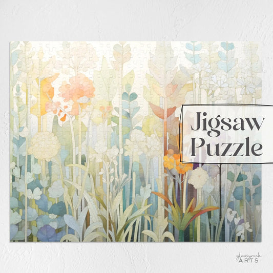 The Pastel Botanicals Jigsaw Puzzle features a stunning floral and leafy design crafted from high-quality chipboard pieces. Pastel Botanicals Jigsaw Puzzle is printed on the top corner, making it an ideal stained glass gift for art enthusiasts.