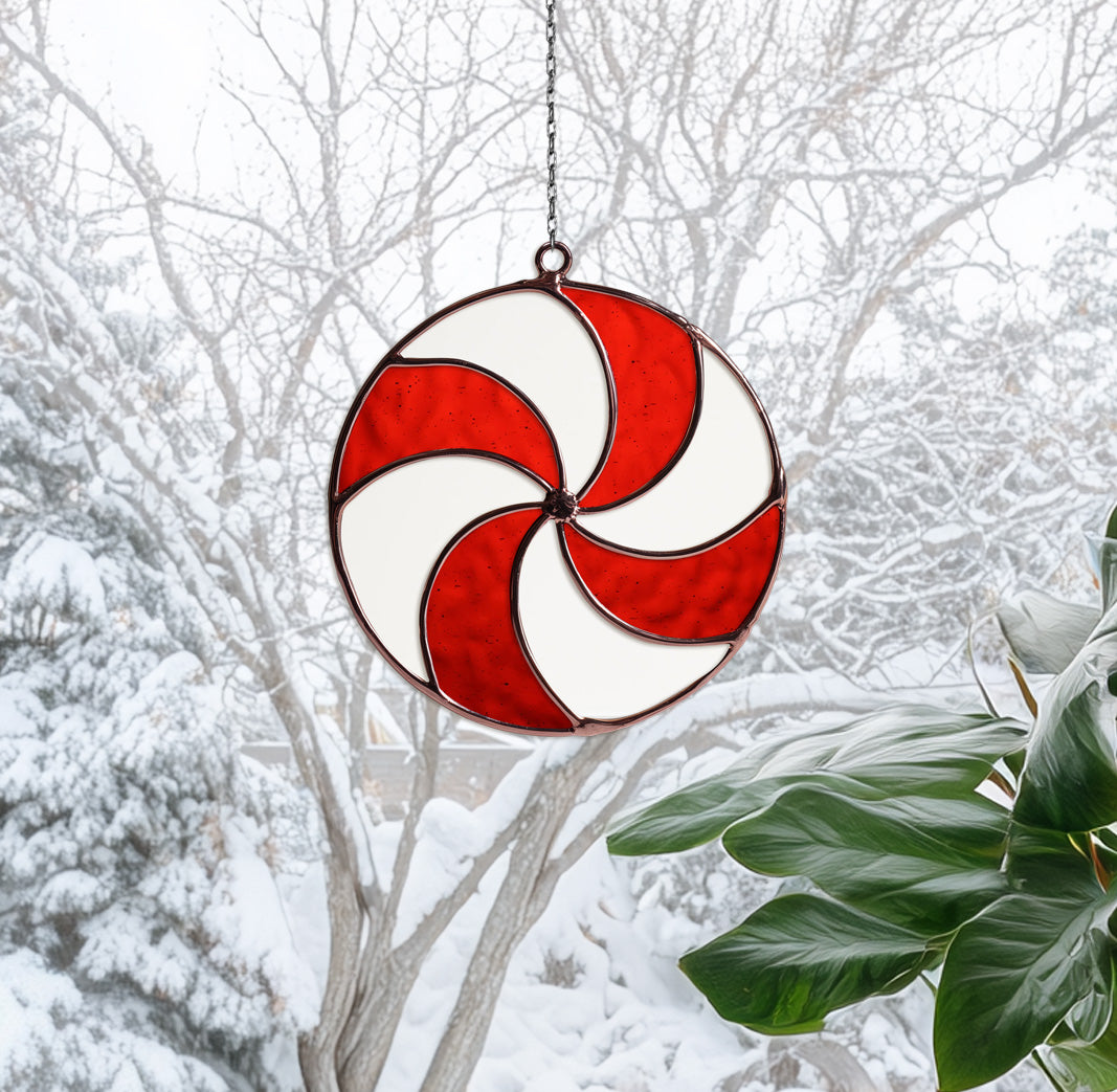 Peppermint Candy Stained Glass Pattern & PDF - Crafting Patterns & Molds from GlassyRock Arts