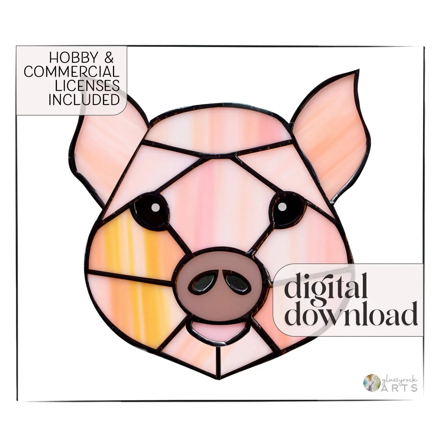 Piglet Stained Glass Pattern