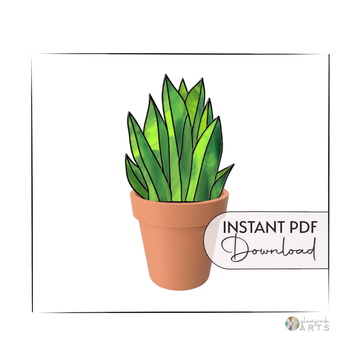 Plant Stem Stained Glass Pattern
