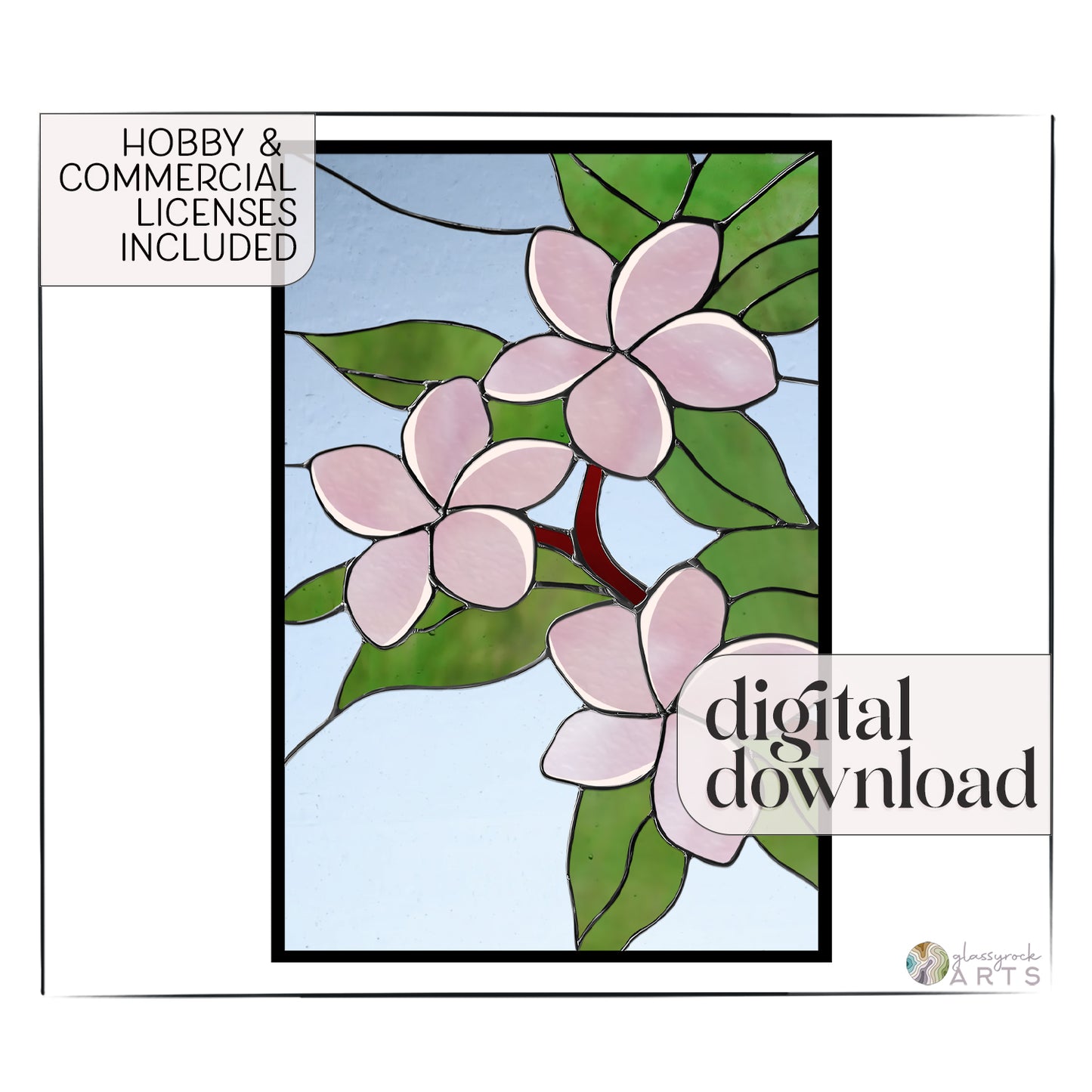 Plumeria Stained Glass Pattern