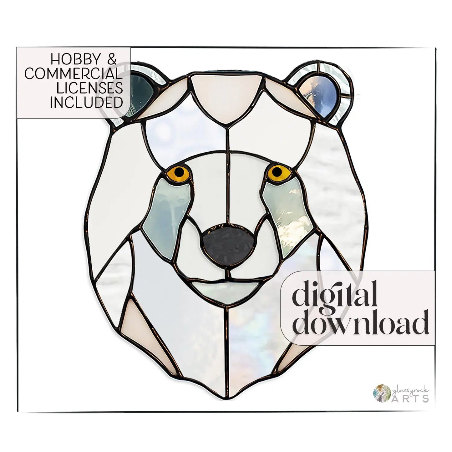 Polar Bear Stained Glass Pattern