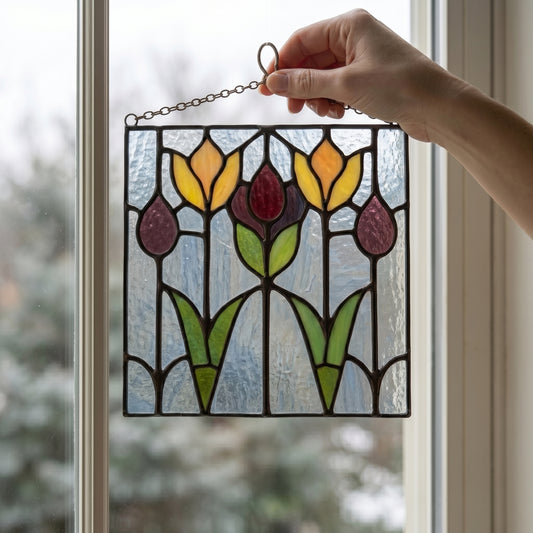 Flower Buds Prairie Stained Glass Pattern