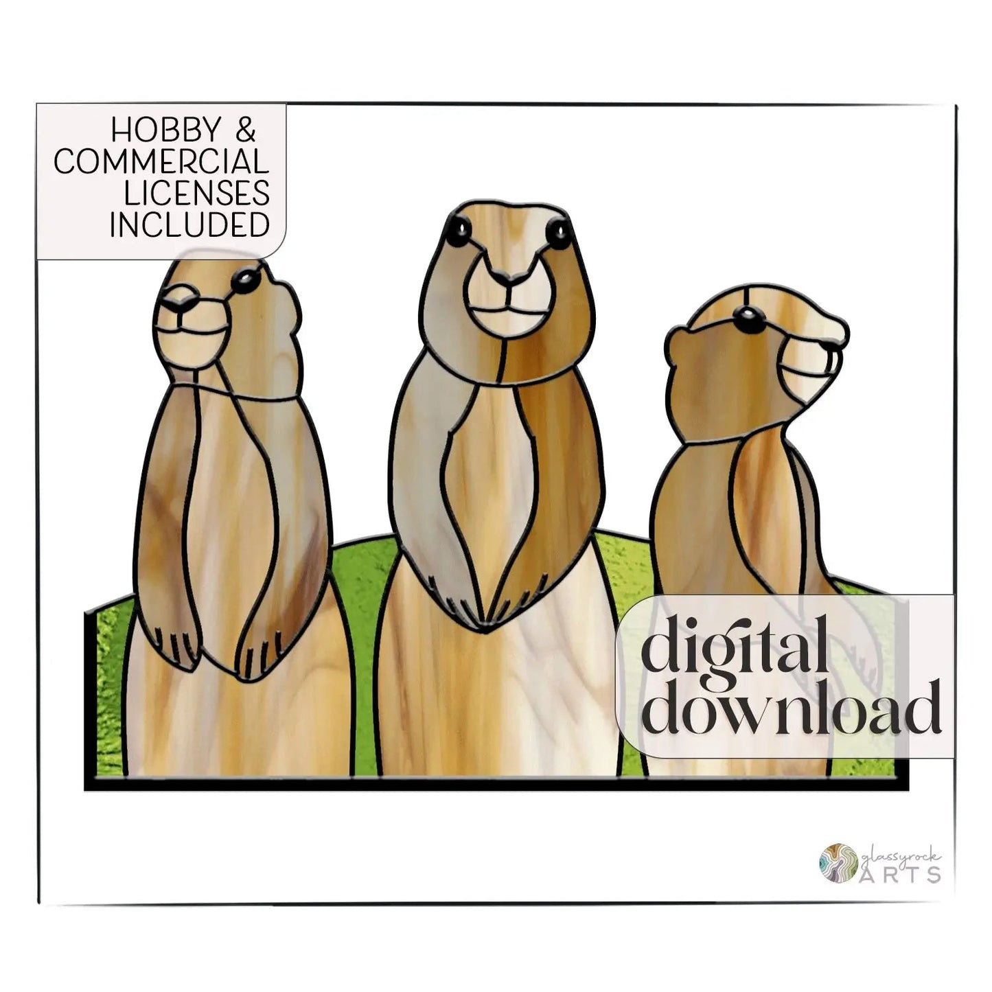 Popping Prairie Dogs Stained Glass Pattern