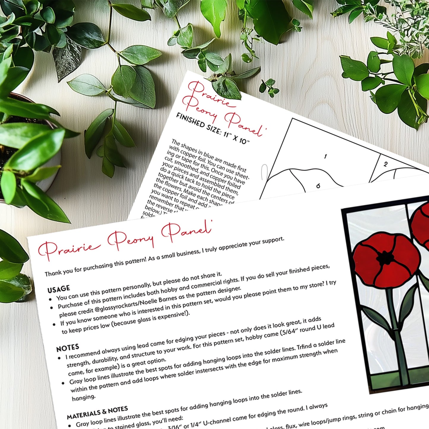 Prairie Poppies Stained Glass Pattern