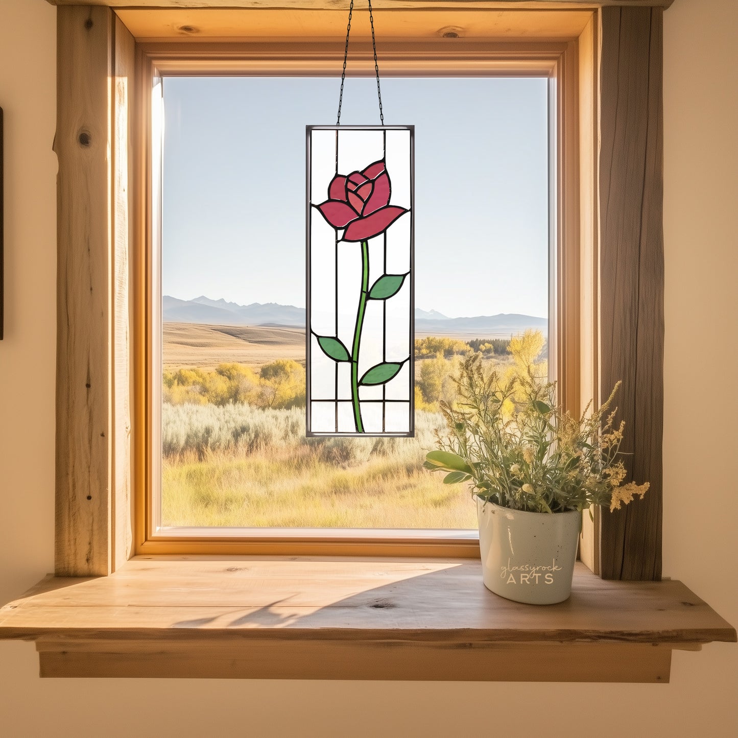 Prairie Rose Stained Glass Pattern