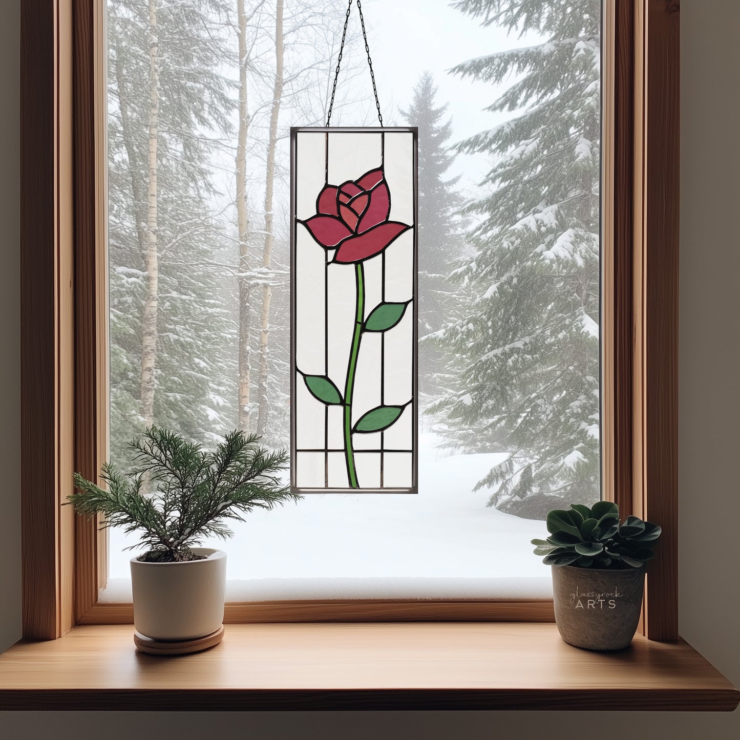 Prairie Rose Stained Glass Pattern