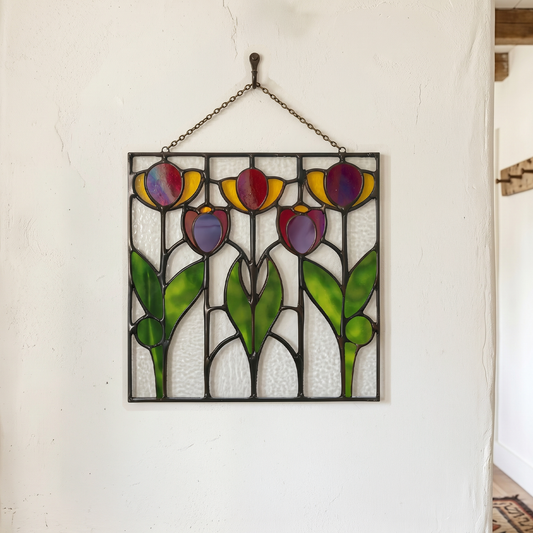 Prairie Tulips Stained Glass Flowers Pattern