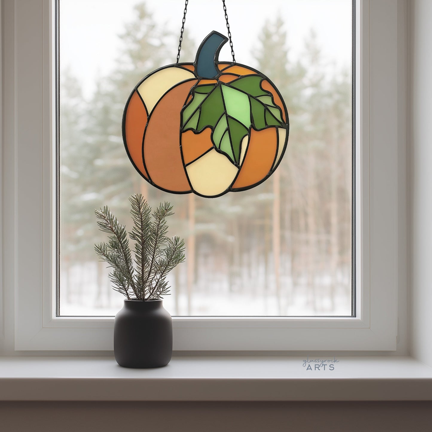 Fall Pumpkin Stained Glass Pattern