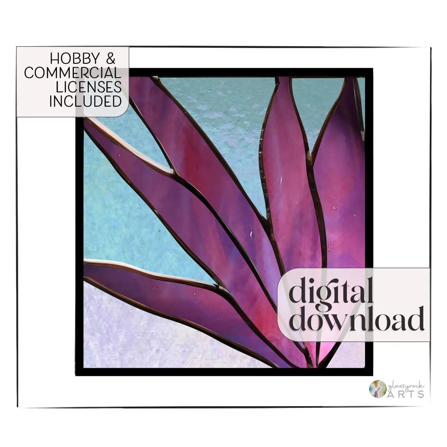 Modern Leaves Stained Glass Panel Pattern