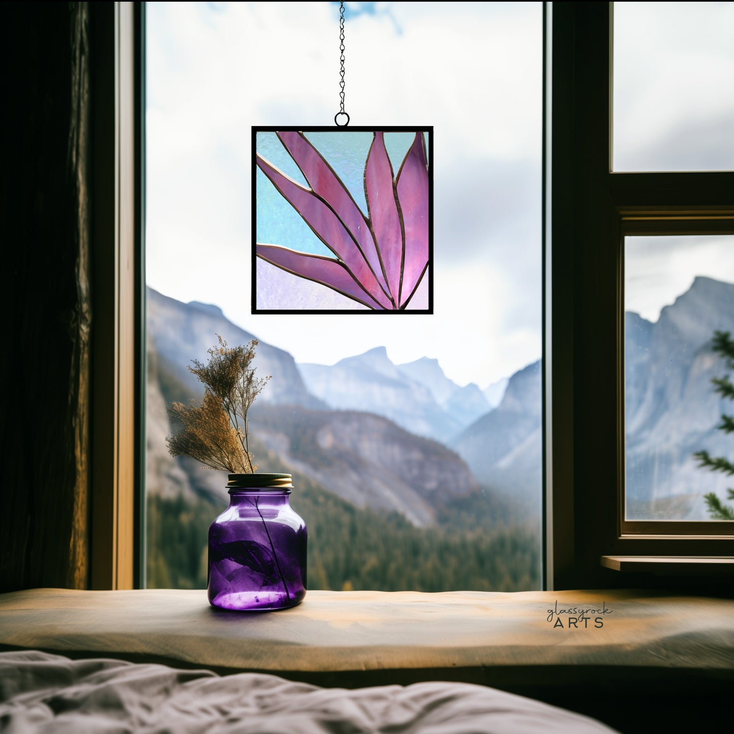 Modern Leaves Stained Glass Panel Pattern