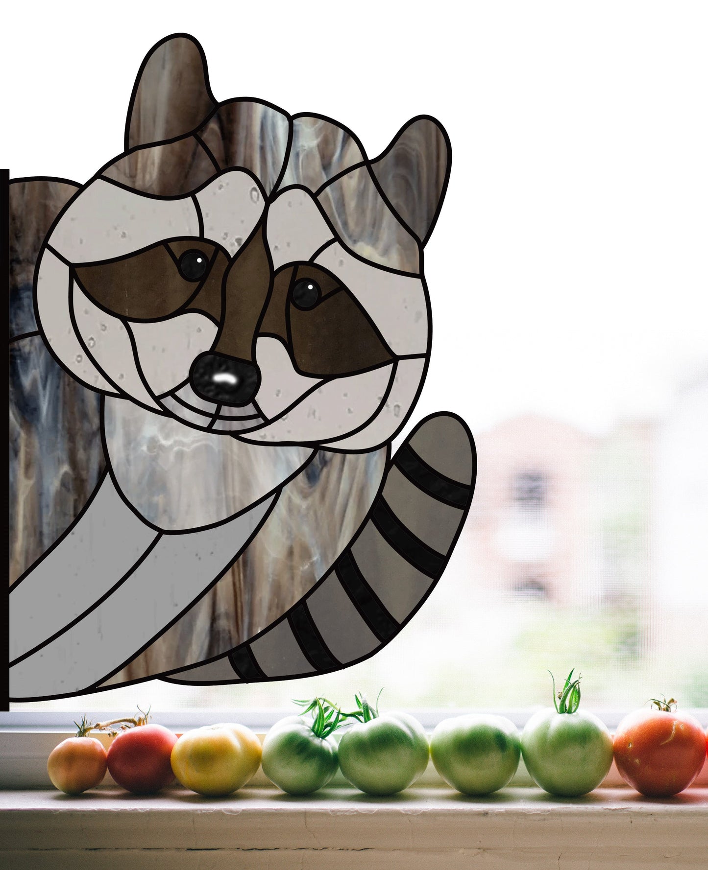 Raccoon Buddy Stained Glass Pattern - Crafting Patterns & Molds from GlassyRock Arts