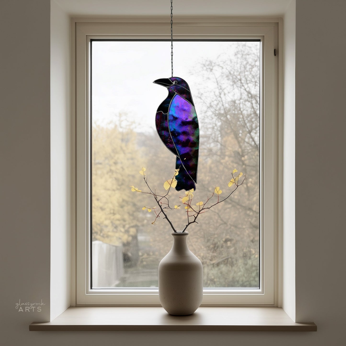 Raven Stained Glass Pattern