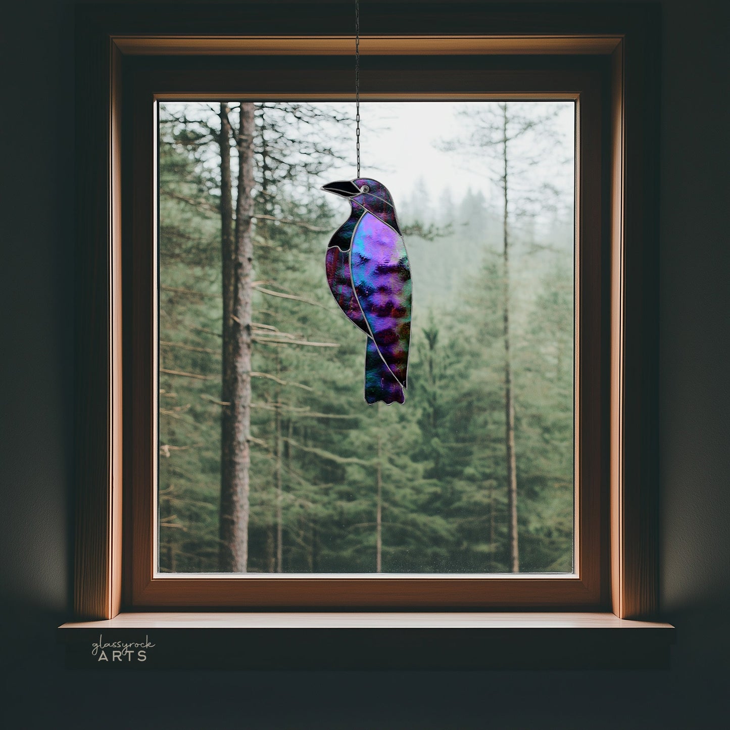 Raven Stained Glass Pattern