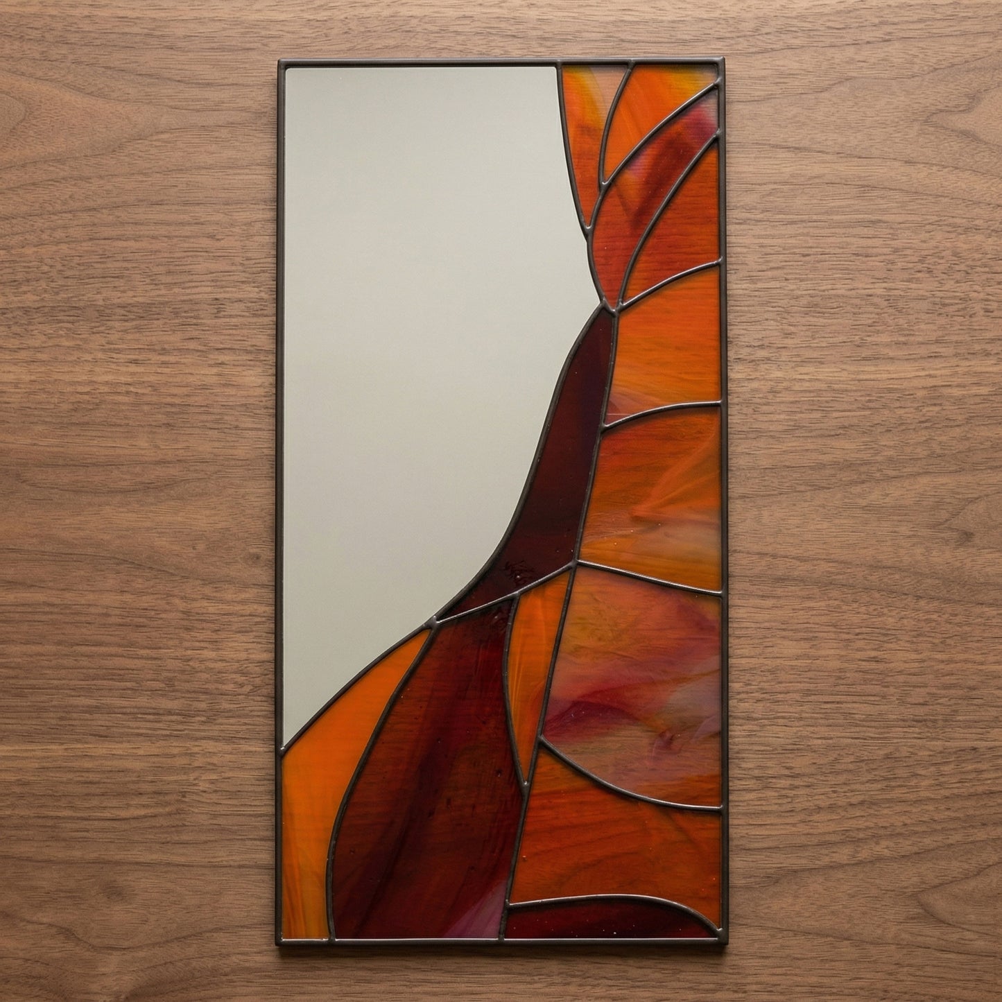 Red Rocks Landscape Mirror Stained Glass Pattern
