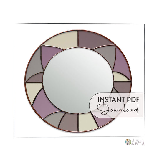Round Geometric Mirror Stained Glass Pattern