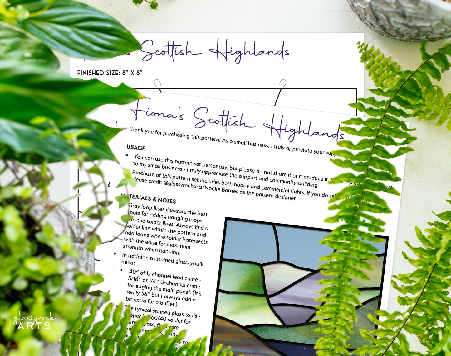 Beginner Landscape Stained Glass Pattern