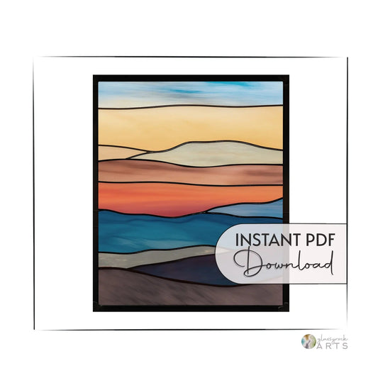 Mountain Landscape Stained Glass Pattern