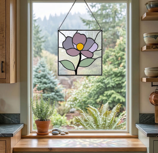 Simple Flower Stained Glass Pattern