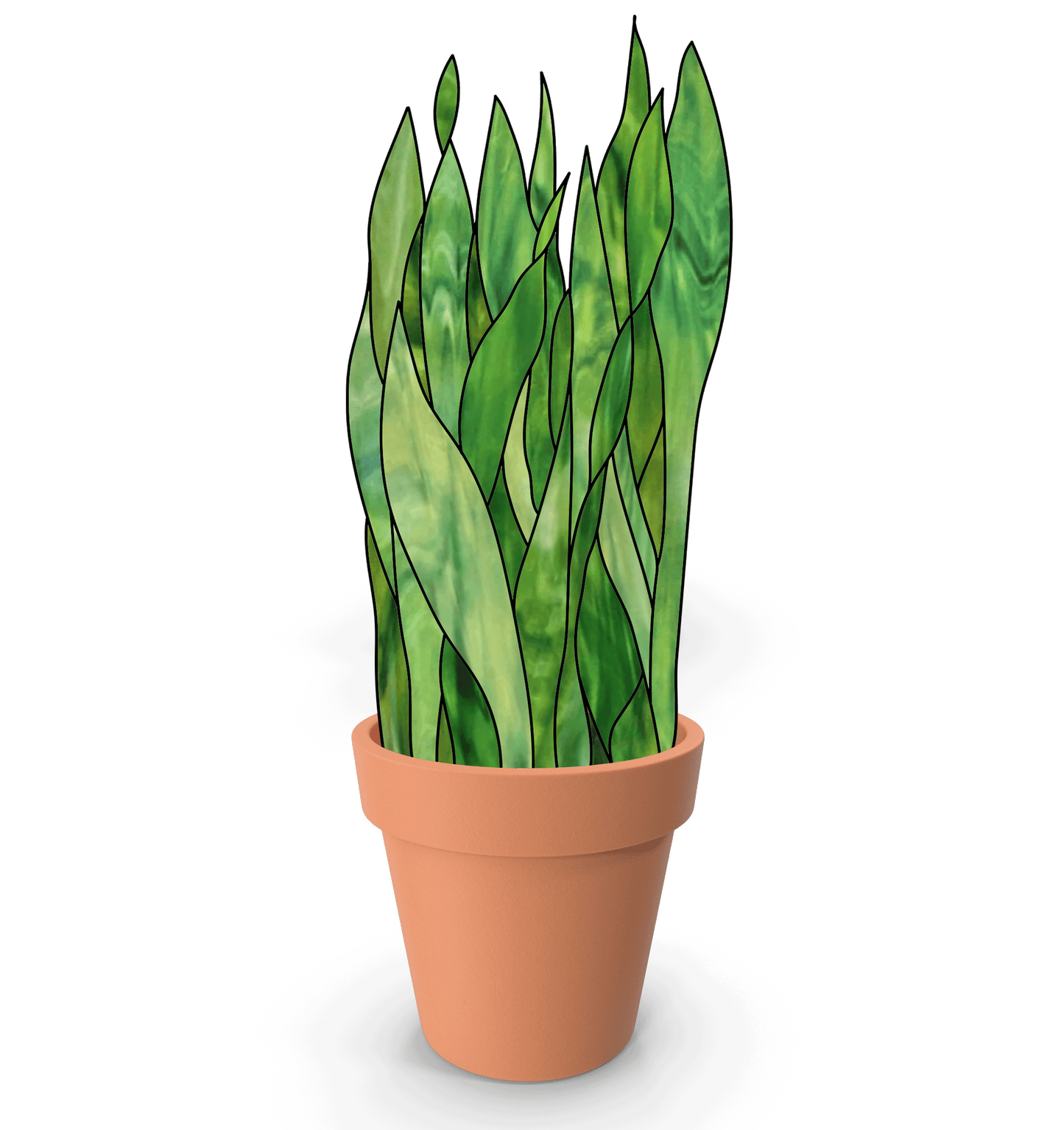 Snake Plant Plant Stem Stained Glass Pattern - Crafting Patterns & Molds from GlassyRock Arts