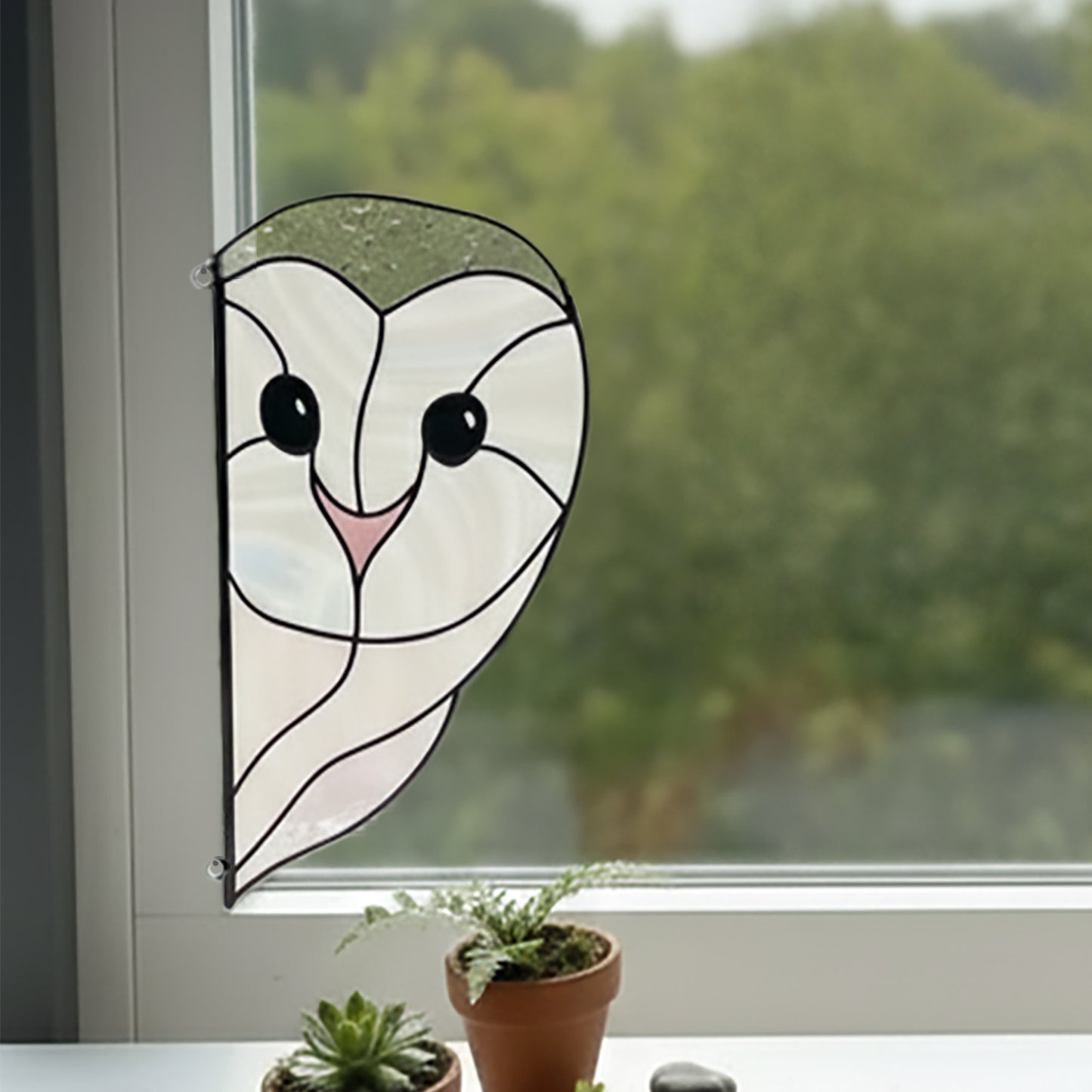 Snowy Owl Stained Glass Pattern