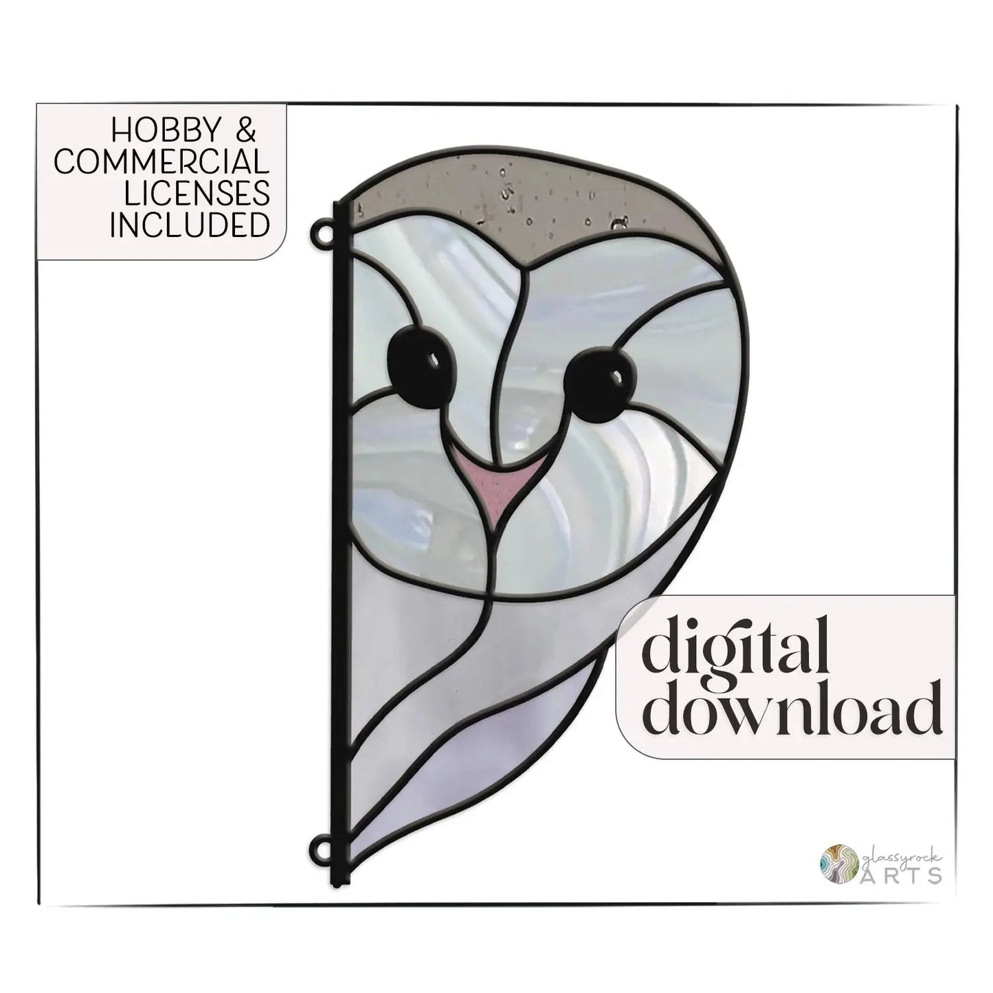 Snowy Owl Stained Glass Pattern