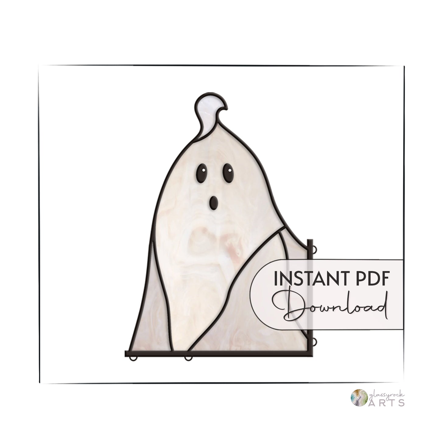 Spooked Ghost Buddy Halloween Stained Glass Pattern