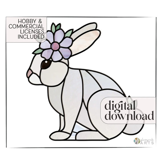 Spring Rabbit Bunny Stained Glass Rabbit Pattern