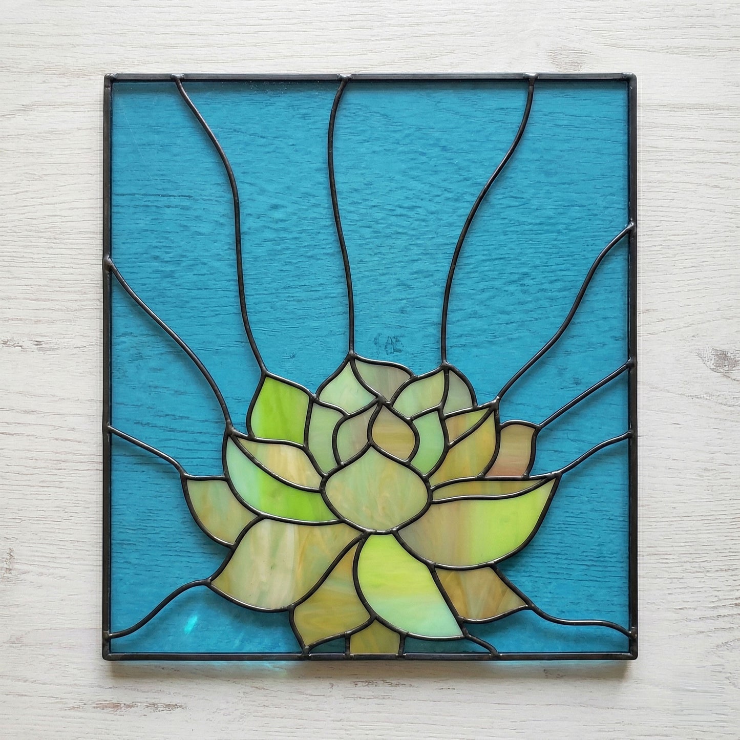 Stained Glass Succulent Panel Pattern PDF & PNG