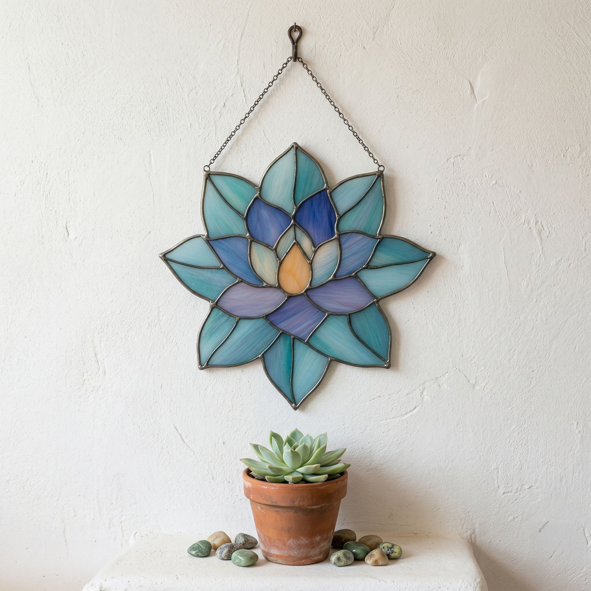 Succulent Suncatcher Stained Glass Pattern