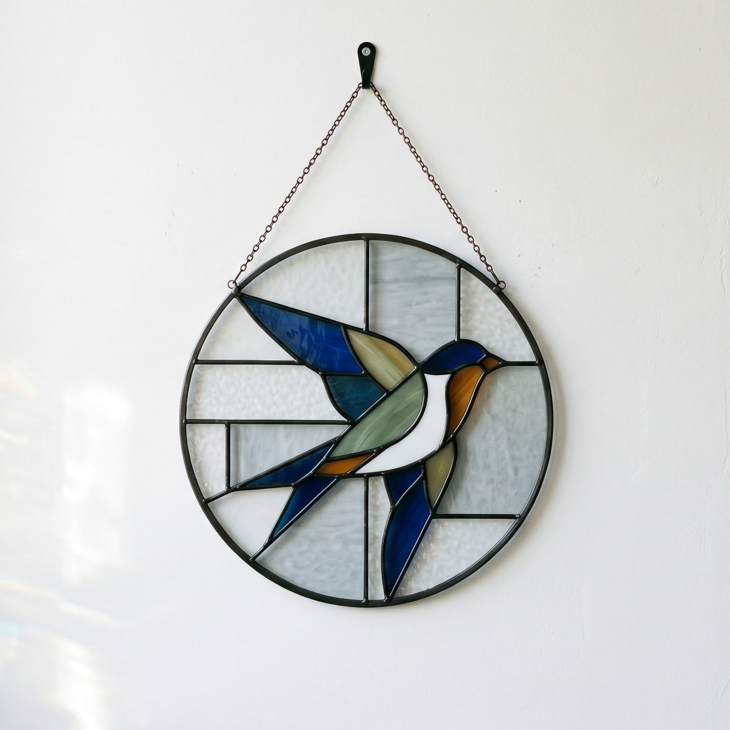 Barnswallow Round Stained Glass Pattern with SVG and PNG