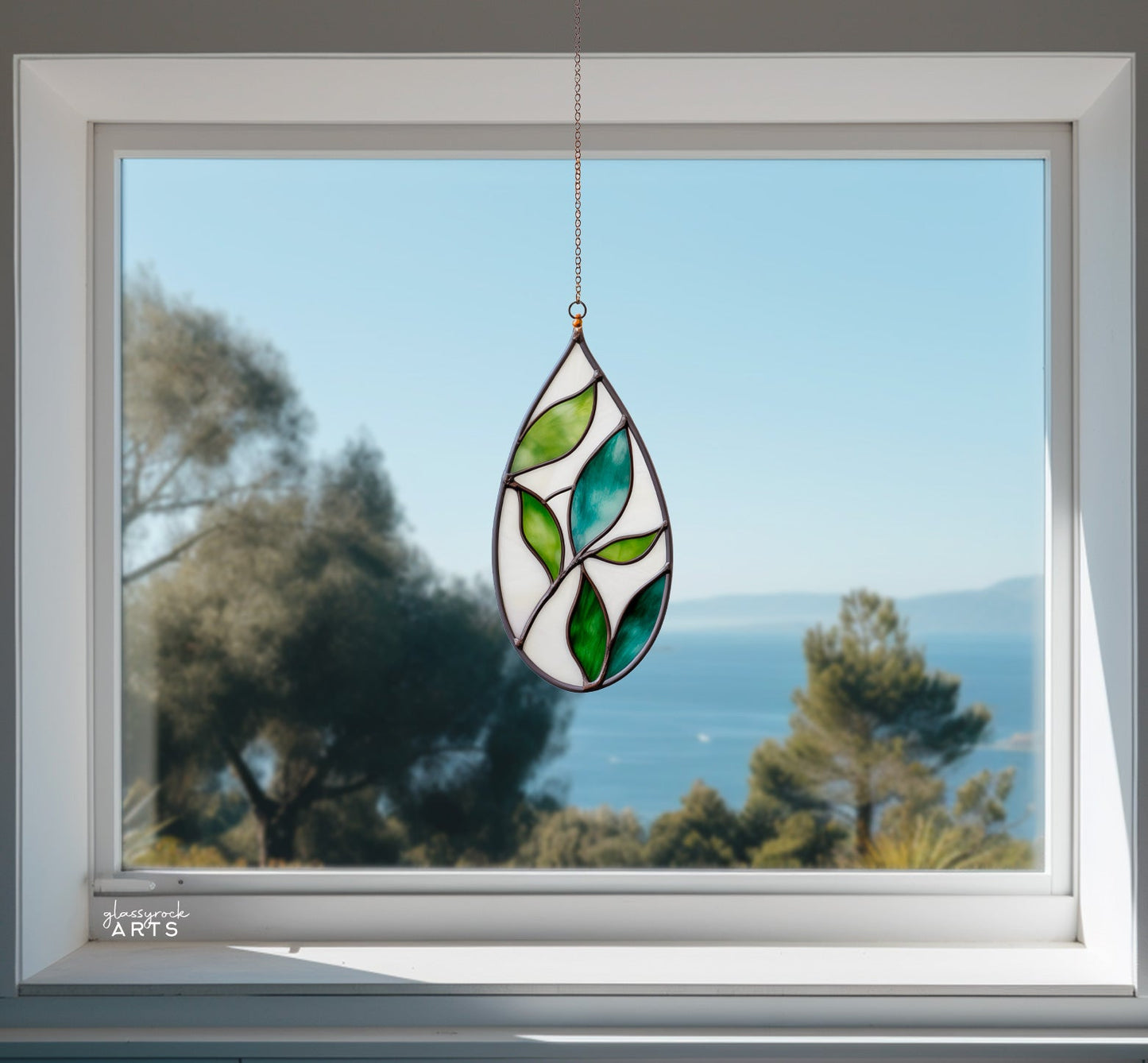 Teardrop Plant Stained Glass Leaves Pattern