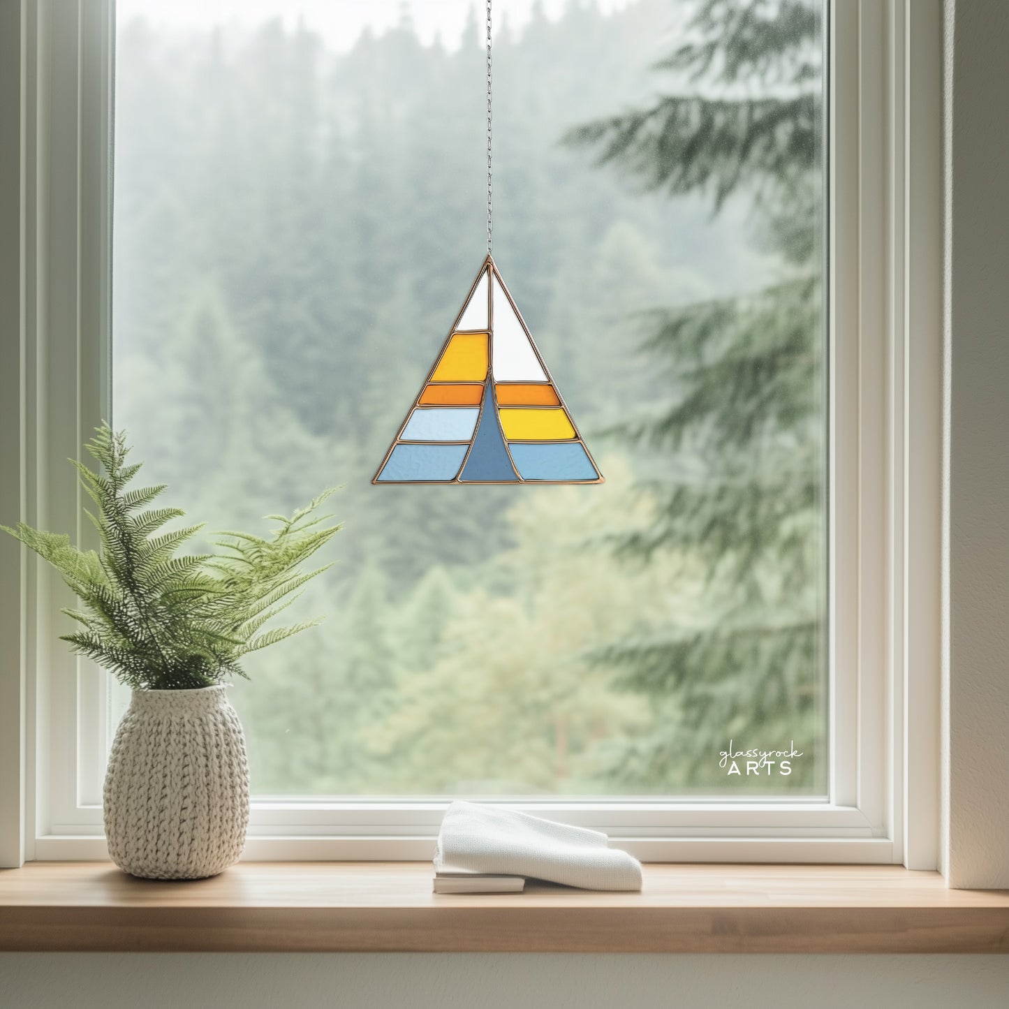 Camping Tent Stained Glass Pattern and PNG