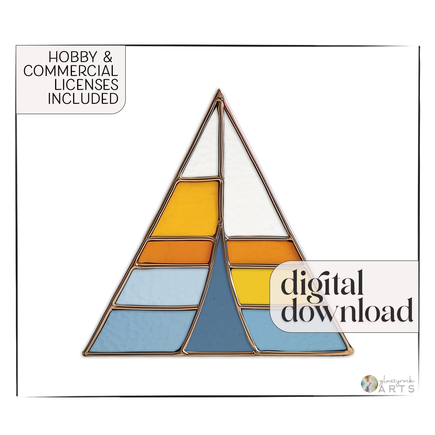 Camping Tent Stained Glass Pattern and PNG