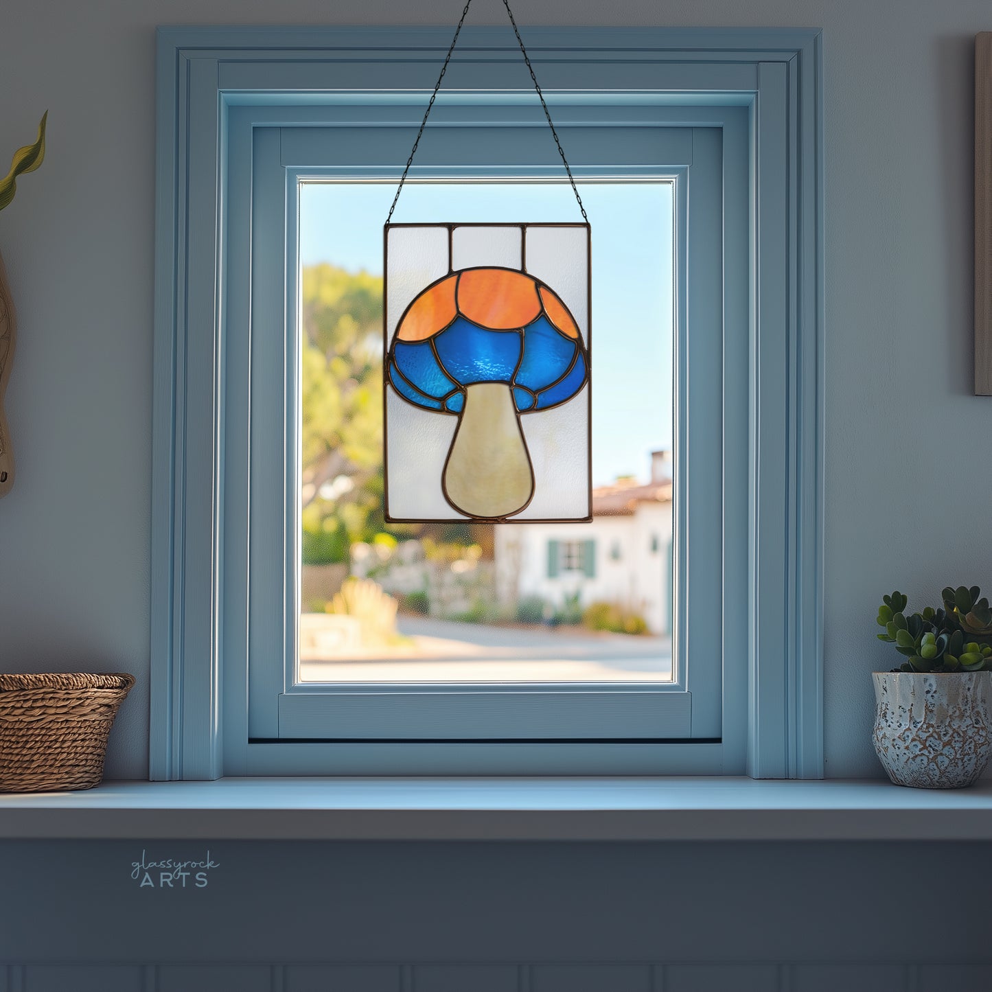 Mushroom Stained Glass Pattern and PNG