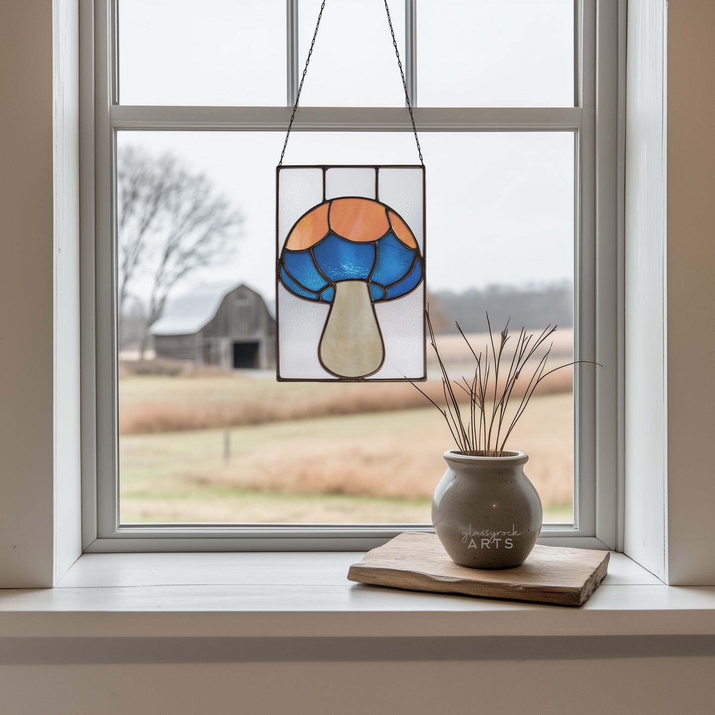Mushroom Stained Glass Pattern and PNG