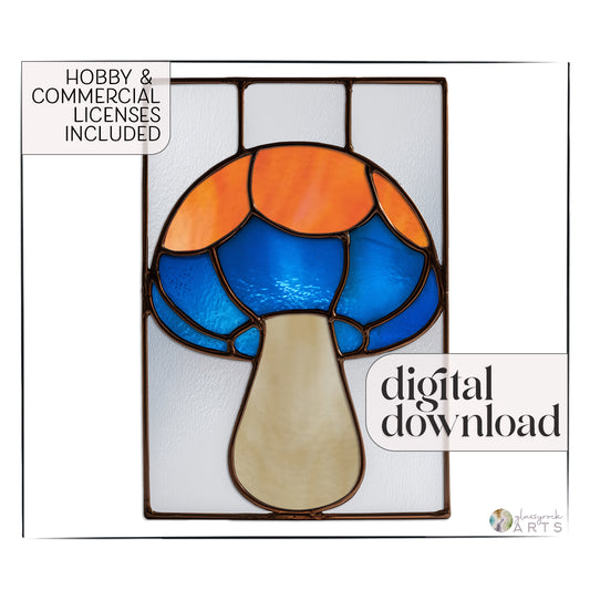 Mushroom Stained Glass Pattern and PNG
