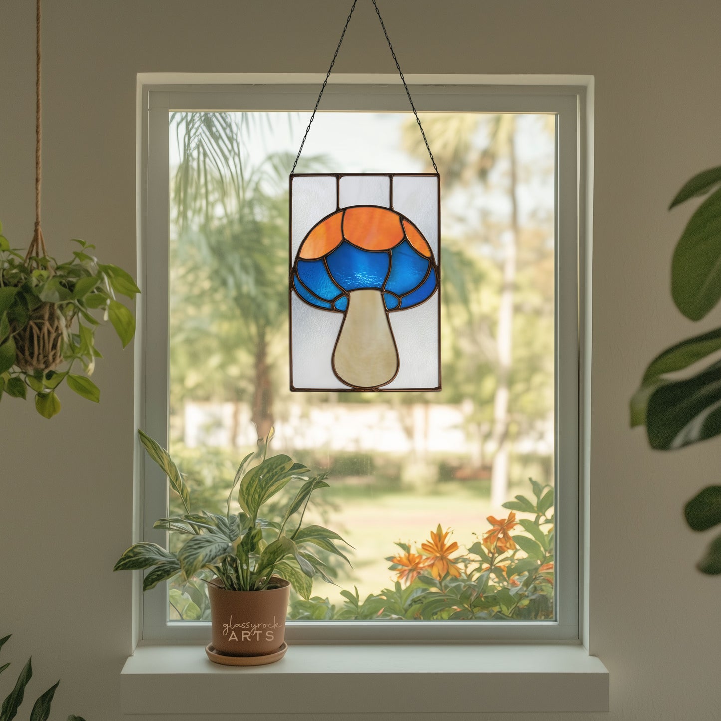 Mushroom Stained Glass Pattern and PNG