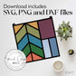 Stained Glass Square Suncatcher Files for Laser Cutting, SVG, PNG, DXF