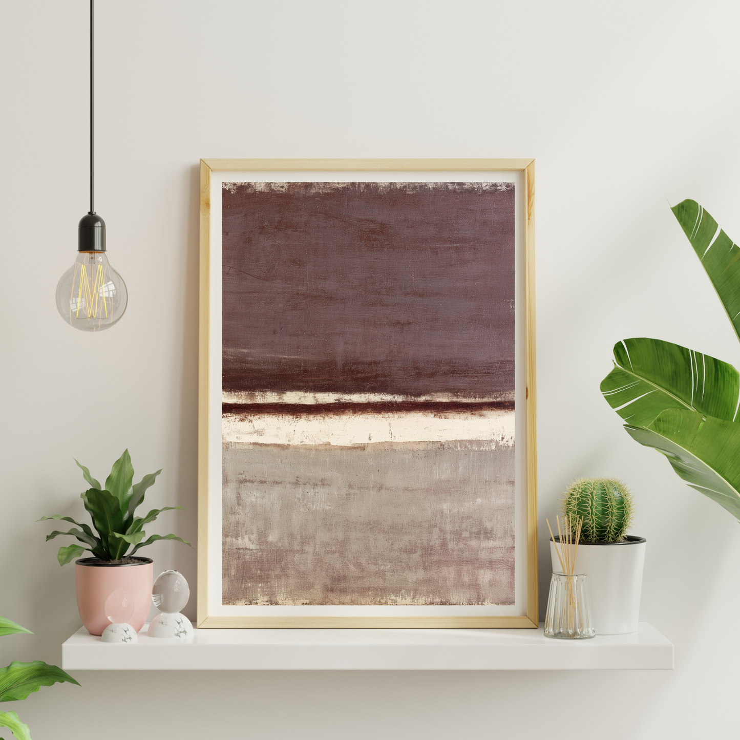 Printable Wabi Sabi Landscape Print, Soothing Brown Tones
